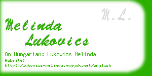 melinda lukovics business card